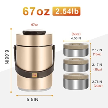 Pawovdeq 67 oz Vacuum Insulated Food Thermos