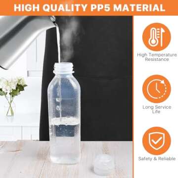 Akamino 16 Oz Condiment Squeeze Bottles, 5 Pack Plastic Squeeze Squirt Bottle with Flip Top Cap, Multipurpose Squirt Bottles for Oil,Hot Sauce,Ketchup,BBQ(2 Silicone Funnel,5 Chalk Labels And 1 Pen)