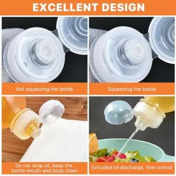 Akamino 16 Oz Condiment Squeeze Bottles, 5 Pack Plastic Squeeze Squirt Bottle with Flip Top Cap, Multipurpose Squirt Bottles for Oil,Hot Sauce,Ketchup,BBQ(2 Silicone Funnel,5 Chalk Labels And 1 Pen)