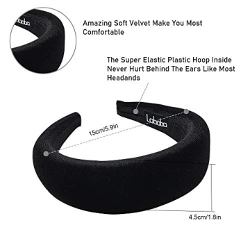 Buy Ivyu Black Velvet Padded Headband for Stylish Comfort