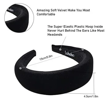 Buy Ivyu Black Velvet Padded Headband for Stylish Comfort