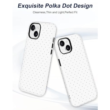 Jusy Compatible with MagSafe Polka Dot Case for iPhone 15, Cute Aesthetic Polka Dots Magnetic Phone ...