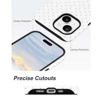 Jusy Cute Polka Dot Case for iPhone 15 - MagSafe Compatible