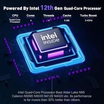 KAIGERR 2025 Laptop, Laptop Computer with Intel Quad-Core Processor(Up to 3.6GHz), 16GB DDR4 512GB S...