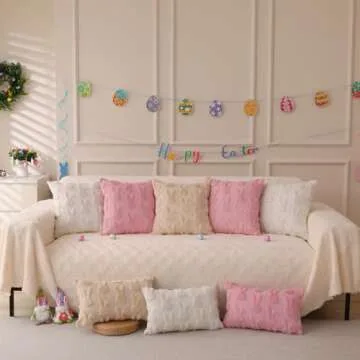 LOMCHEN Easter Pillow Covers Set of 2 Soft Plush