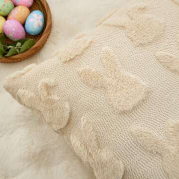 LOMCHEN Easter Pillow Covers Set of 2 Soft Plush