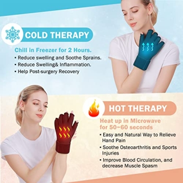 Tolaccea Arthritis Ice Glove for Hand Pain Relief Hot Cold Therapy