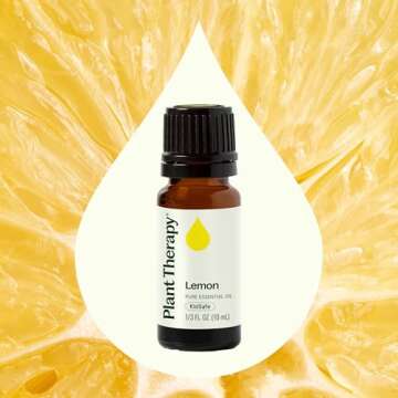 Plant Therapy Lemon Essential Oil for Diffusing, 10 mL (1/3 oz) 100% Pure, Undiluted, Natural Aromatherapy, Lemon Oil for Skin & Cleansing, Energizing & Uplifting, Therapeutic Grade