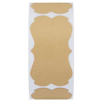 Hybsk 300pcs Kraft Christmas Gift Stickers Natural Blank Jar Canning Labels 1.25 x 2.28 Inch Holiday Present Tags (Natural Kraft Paper)