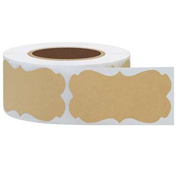 Hybsk 300pcs Kraft Christmas Gift Stickers Natural Blank Jar Canning Labels 1.25 x 2.28 Inch Holiday Present Tags (Natural Kraft Paper)