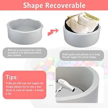 TRENDBOX Small Memory Foam Ball Pit for Toddlers