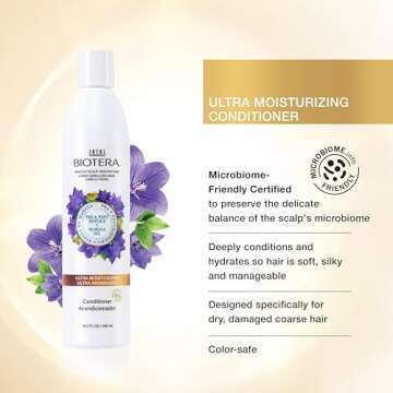 Biotera Ultra Moisturizing Conditioner | Travel Size | Hydrates Dry, Damaged, Coarse Hair | Microbio...