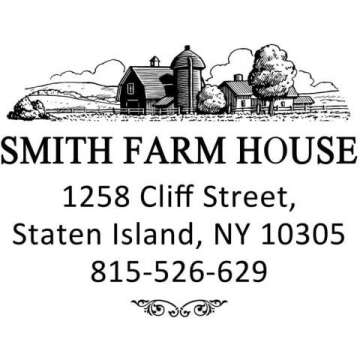 Custom Home Address Stamp with Tree Design