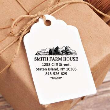 Custom Home Address Stamp with Tree Design