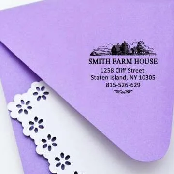 Custom Home Address Stamp with Tree Design