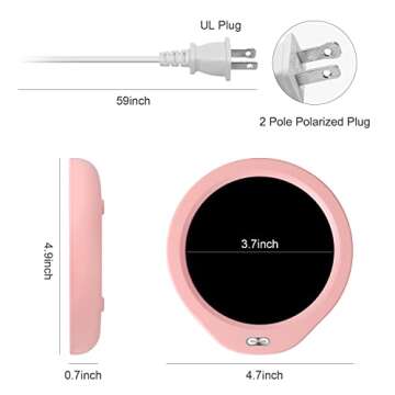 Coffee Mug Warmer & Best MOM Ever Mug Set, Electric Cup Warmer for Desk Office Home, Beverage Warmer with 2 Temperature Setting, 8-Hours Auto Shut Off, Best Mom Present