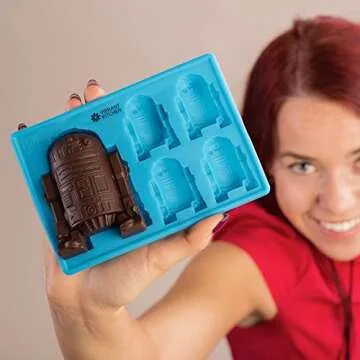 Set of 8 Star Wars Silicone Ice Cube Molds | Candy Chocolate Baking Molds with Novelty Yoda Tray. Create Cake Toppers, Jello, Soaps, Candles and Bath Bombs - Best Gift with E-book