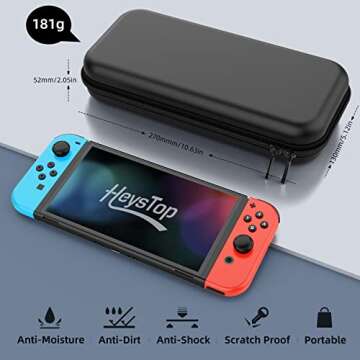 HEYSTOP Switch Case Compatible with Nintendo Switch, 9 in 1 Switch Accessories kit with Carrying Cas...