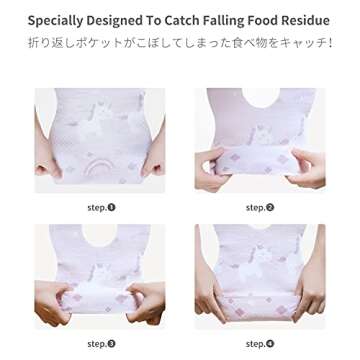 Leakproof Disposable Bibs for Toddlers - 60 Pack