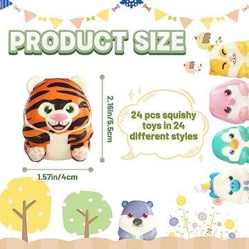 24 Pcs Party Favors Filled with Squishy Toys,Jumbo Slow Rising Squishies Toys,Soft Kawaii Animal Squ...