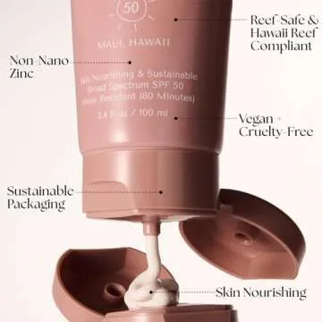 Project Reef SPF 50 Mineral Sunscreen - Reef Friendly, Ocean Safe, Vegan Sunscreen Lotion for All Ages, No White Residue, Water-Resistant, 3.4 fl oz