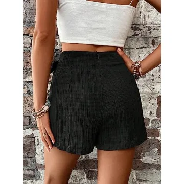 WDIRARA Women's Summer Mini Wrap Shorts Stylish and Comfortable