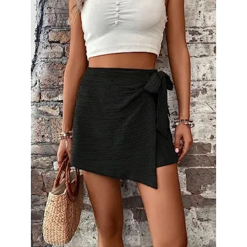 WDIRARA Women's Summer Mini Wrap Shorts Stylish and Comfortable