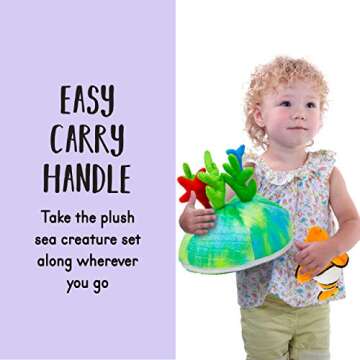 Talking Plush Ocean Animals Set of 4 | Sea Creatures with Coral Reef House