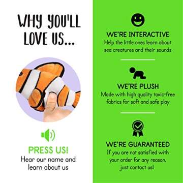 Talking Plush Ocean Animals Set of 4 | Sea Creatures with Coral Reef House