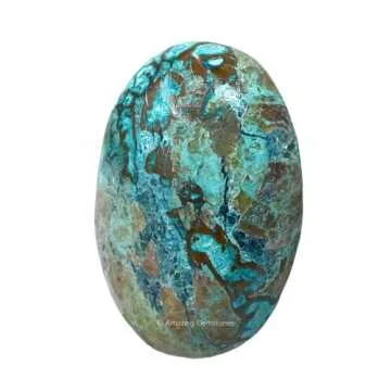 Large Chrysocolla Palm Stone - Crystal for Meditation & Positive Energy