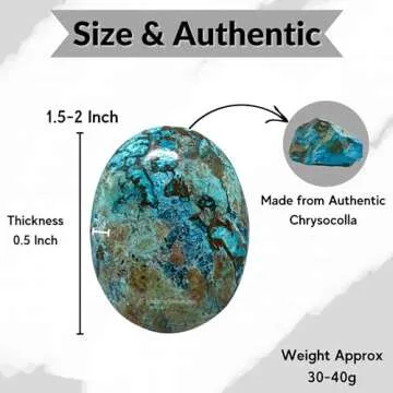 Chrysocolla Healing Palm Stone - Perfect Gift for All Ages