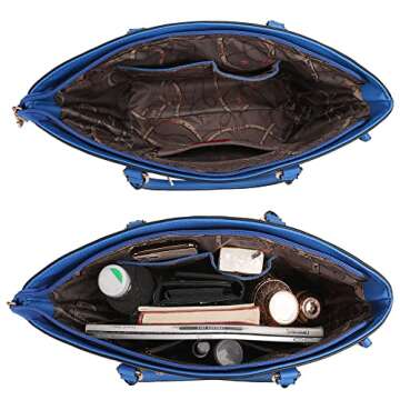 Montana West 3PCS Purses for Women Tote Bag and Wallet Set Shoulder Satchel Crossbody Bags Leather Handbag for Gift Travel Casual Work MWC3-C032WBL