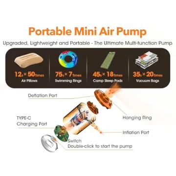 GIGA PUMP Portable Air Pump - Lightweight Inflation for Camping