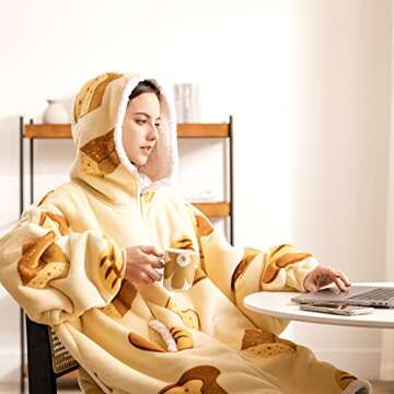 Sunolga Wearable Blanket Hoodie for All Ages