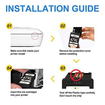 FACMS Remanufactured Ink Cartridge Replacement for HP 67 67XL for Envy 6052 6058 6075 DeskJet 2732 2755 2842e DeskJet Plus 4152 4155 4158 Printer (1 Black 1 Color)