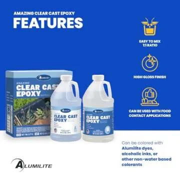 Alumilite Amazing Clear Cast Epoxy Resin Kit for Casting, Coating & Molding Art and Crafts - High-Gloss Plastic Finish, Easy-Pour Liquid, Countertop & Encapsulation Projects (1 Gallon)