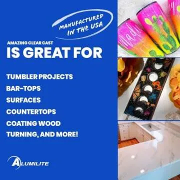 Alumilite Amazing Clear Cast Epoxy Resin Kit for Casting, Coating & Molding Art and Crafts - High-Gloss Plastic Finish, Easy-Pour Liquid, Countertop & Encapsulation Projects (1 Gallon)