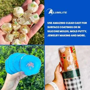 Alumilite Amazing Clear Cast Epoxy Resin Kit for Casting, Coating & Molding Art and Crafts - High-Gloss Plastic Finish, Easy-Pour Liquid, Countertop & Encapsulation Projects (1 Gallon)