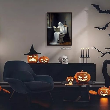 Wodkodnxy Cute Ghost Wall Art for Spooky Decor