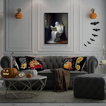 Wodkodnxy Cute Ghost Wall Art for Spooky Decor