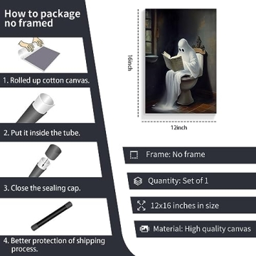 Wodkodnxy Cute Ghost Wall Art for Spooky Decor