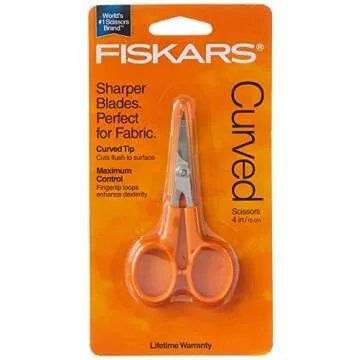 Fiskars 98087097J Curved Craft Scissors, 4 Inch, steel and orange