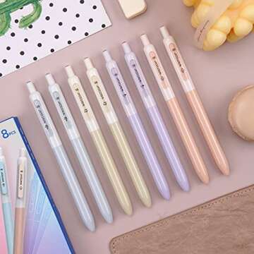 WRITECH Gel Pens Fine Point:0.5mm Silent Retractable Extra Fine Needle Point Smooth Writing Pen Set ...