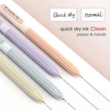 WRITECH Gel Pens Fine Point:0.5mm Silent Retractable Extra Fine Needle Point Smooth Writing Pen Set No Smear Smudge Black Large Ink Click Pen Non Bleed 8ct for Journaling Drawing Sketching Notetaking