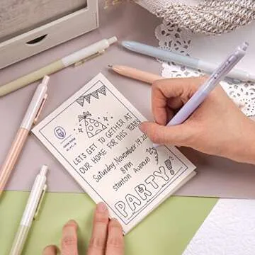 WRITECH Gel Pens Fine Point:0.5mm Silent Retractable Extra Fine Needle Point Smooth Writing Pen Set No Smear Smudge Black Large Ink Click Pen Non Bleed 8ct for Journaling Drawing Sketching Notetaking