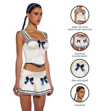 Dolls Kill Vintage Sailor Girl Costume for Women - Sucker Punch Inspired by Trickz N' Treatz - Large
