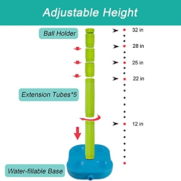 Liberry Adjustable T-Ball Set for Kids Sports Fun