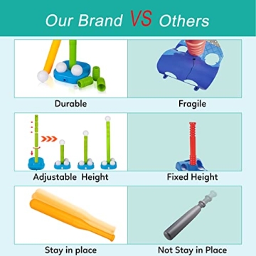 Liberry Adjustable T-Ball Set for Kids Sports Fun