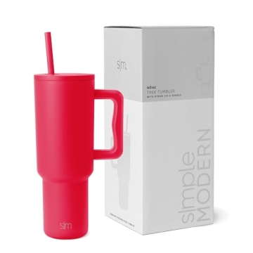 Simple Modern 40 oz Tumbler with Handle and Straw Lid | Insulated Travel Mug | Ember Red