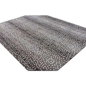 Wallard Antelope Cheetah Blue,Neutral,Grey,Mink Animal Contemporary Handmade 100% Woolen Area Rugs & Carpets (Mink, 10x8)